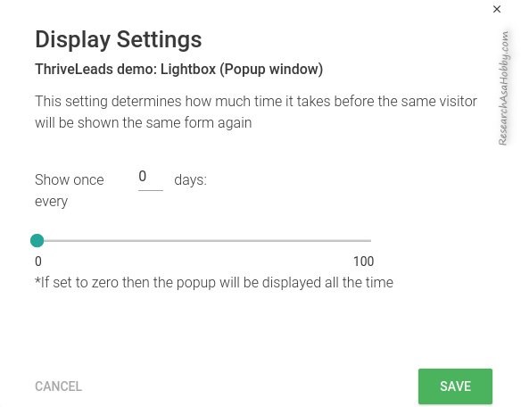 Best Opt-in Plugin - ThriveLeads  display frequency