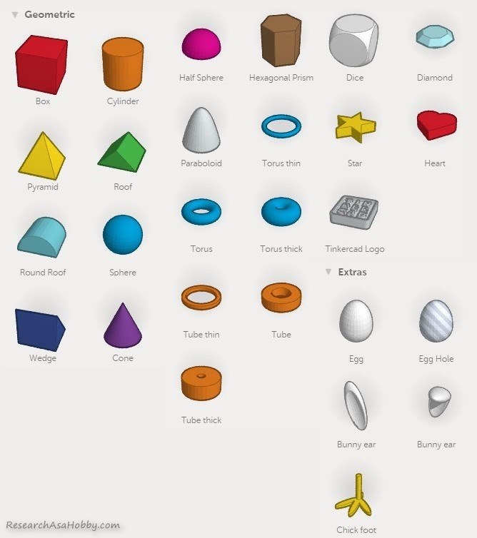tinkercad shapes for creating 3D infographic - 1