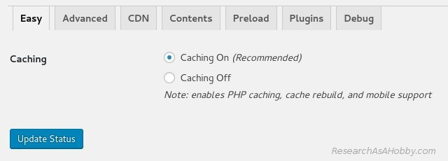 WP Super Cache plugin settings - 1 