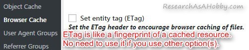 W3 Total Cache: Browser Cache / General / Set entity tag (ETag)