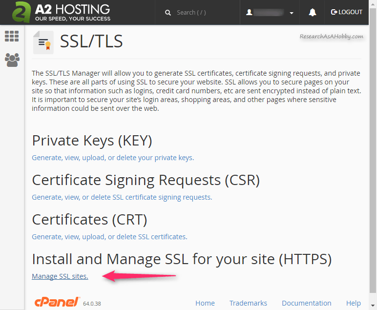 SSL and TLS settings on hosting