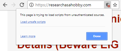 https warning unsafe scripts loading