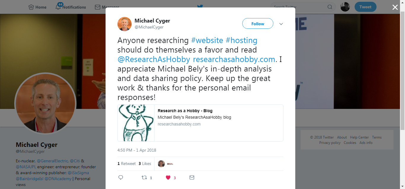 michael Bely researchasahobby.com feedback from Michael Cyger